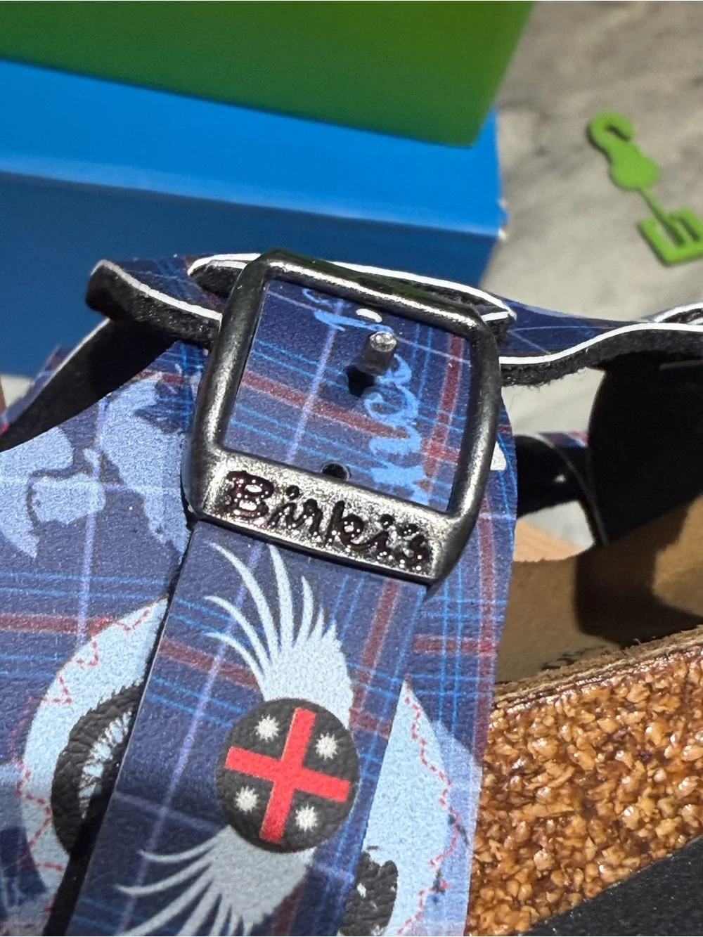 Kids Blue Graphic Adjustable Buckle Sandals